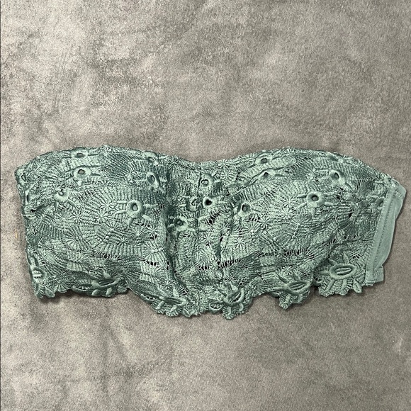 Aerie Lace Bandeau Wireless Bra in Green LARGE - Picture 5 of 11